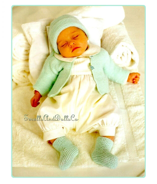 Vintage Baby Knitting Pattern Micropreemie Preemie Newborn to 3 Months Easy Garter Stitch Set PDF Instant Digital Download Beginners 2-12 pd