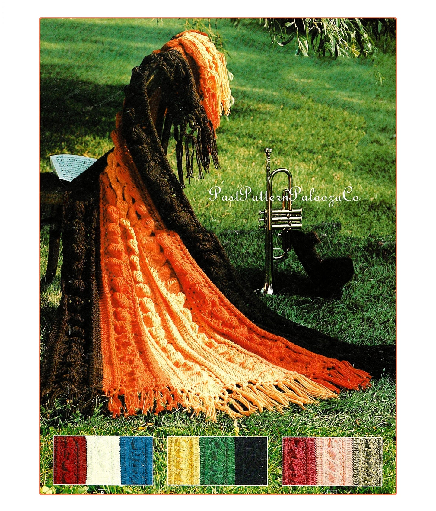 Vintage Knitting Pattern Feeling Groovy Bobble Cables Afghan PDF Instant Digital Download Retro Seventies Blanket Throw 42x60 5 Ply