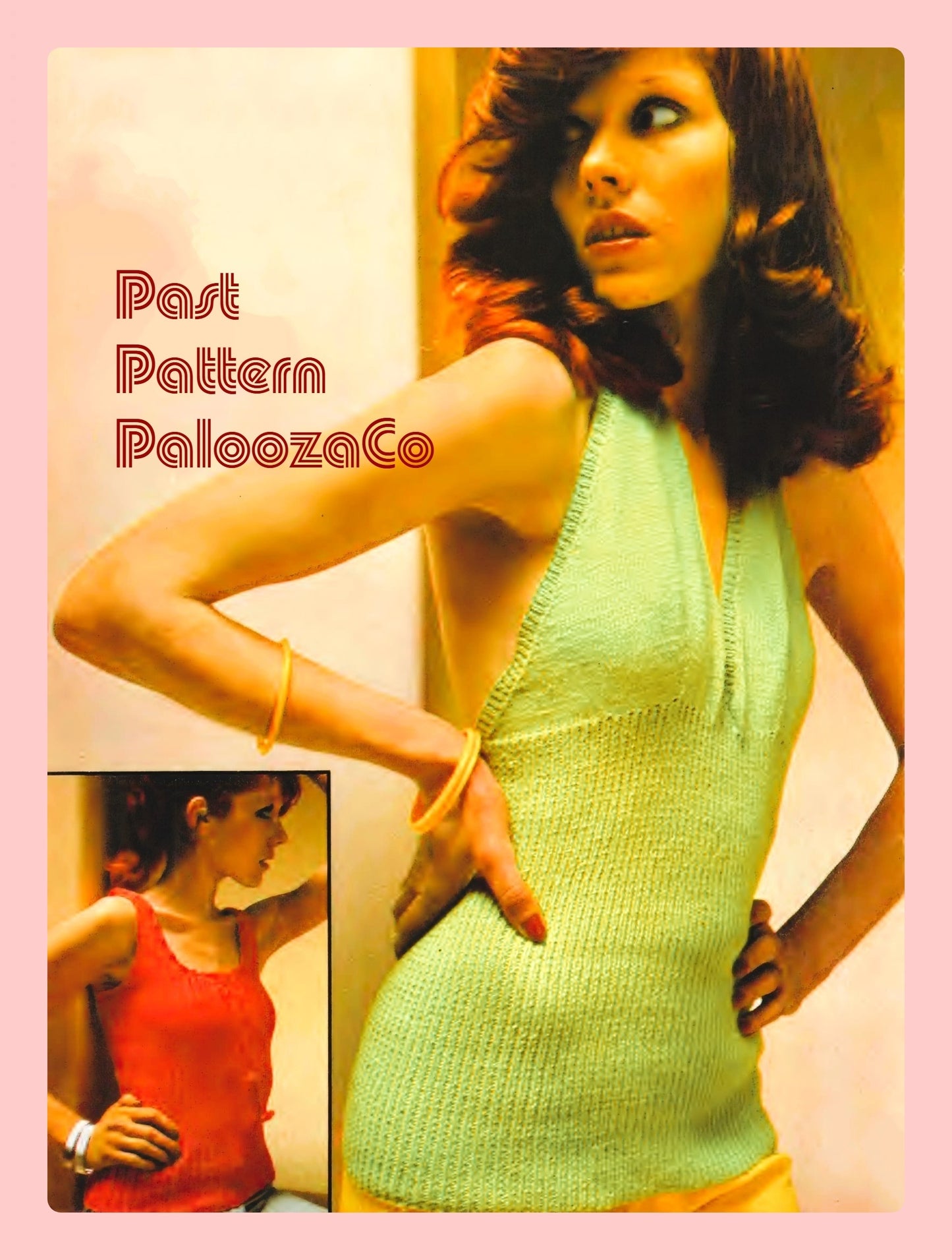 Vintage Knitting Pattern Womens Summer Tops PDF Instant Digital Download Retro 70s Backless Halter & Ribbed Cami Tank