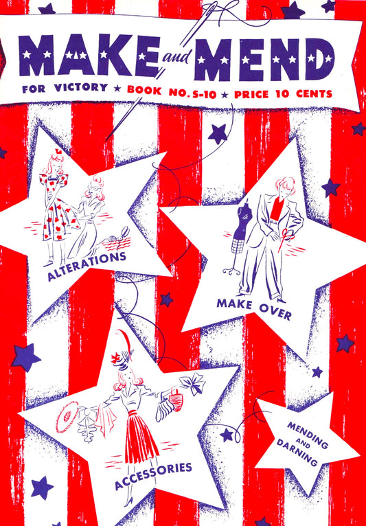 Vintage Make and Mend For Victory WW2 Sewing Booklet Thrifty Upcycle Recycle Mending Darning Clothing PDF Instant Digital Download eBook