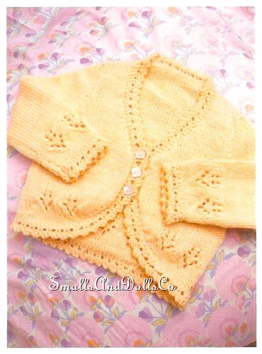 Vintage Knitting Pattern Knit Baby Girl to Big Girl Thumbelina Cardigan Sweater PDF Instant Digital Download 0-6 years DK