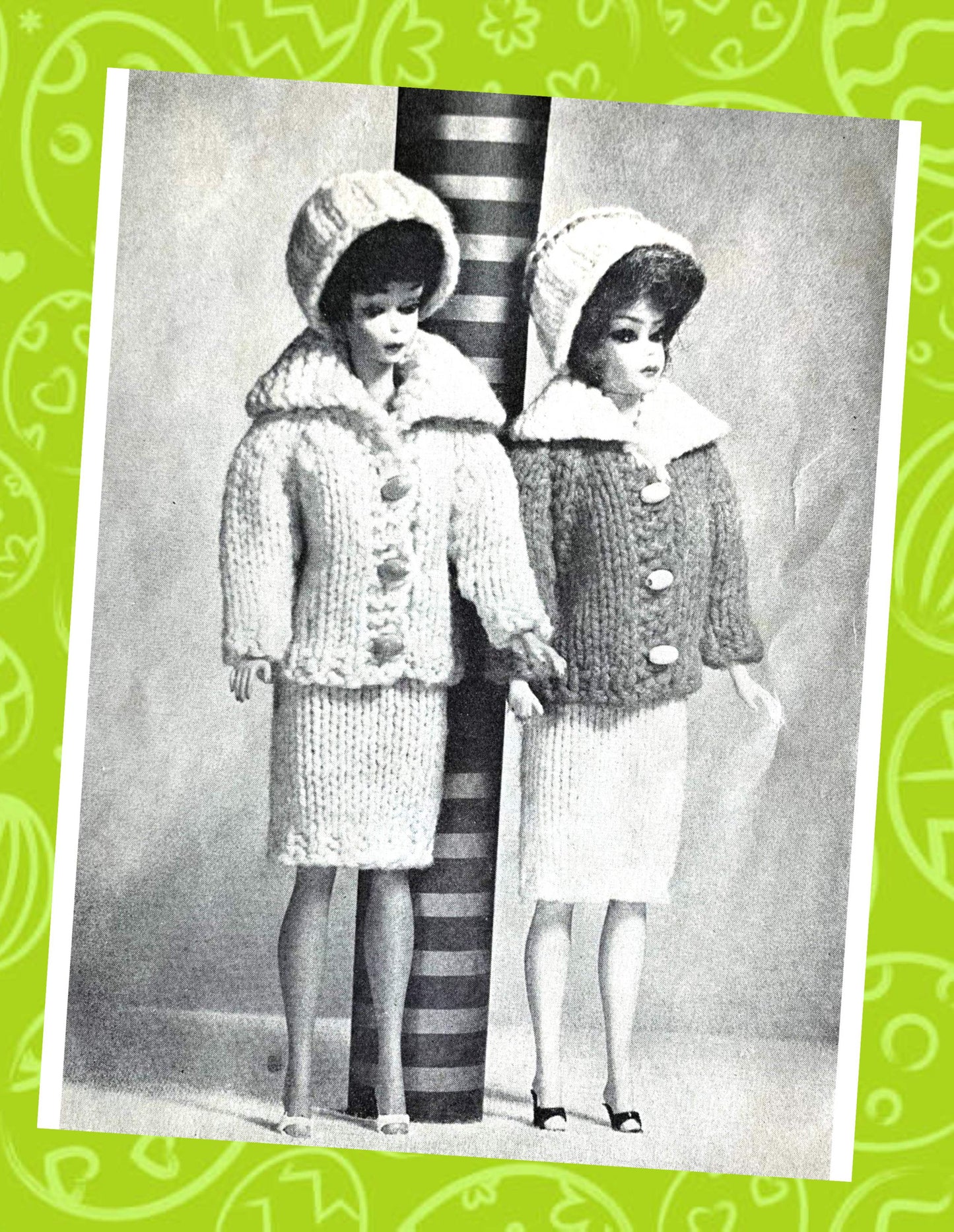 Vintage Knitting Patterns Petite Doll Knitting Book Fashion Doll Clothes PDF Instant Digital Download 10 Outfits 1962 Doll Wardrobe