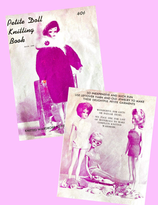 Vintage Knitting Patterns Petite Doll Knitting Book Fashion Doll Clothes PDF Instant Digital Download 10 Outfits 1962 Doll Wardrobe