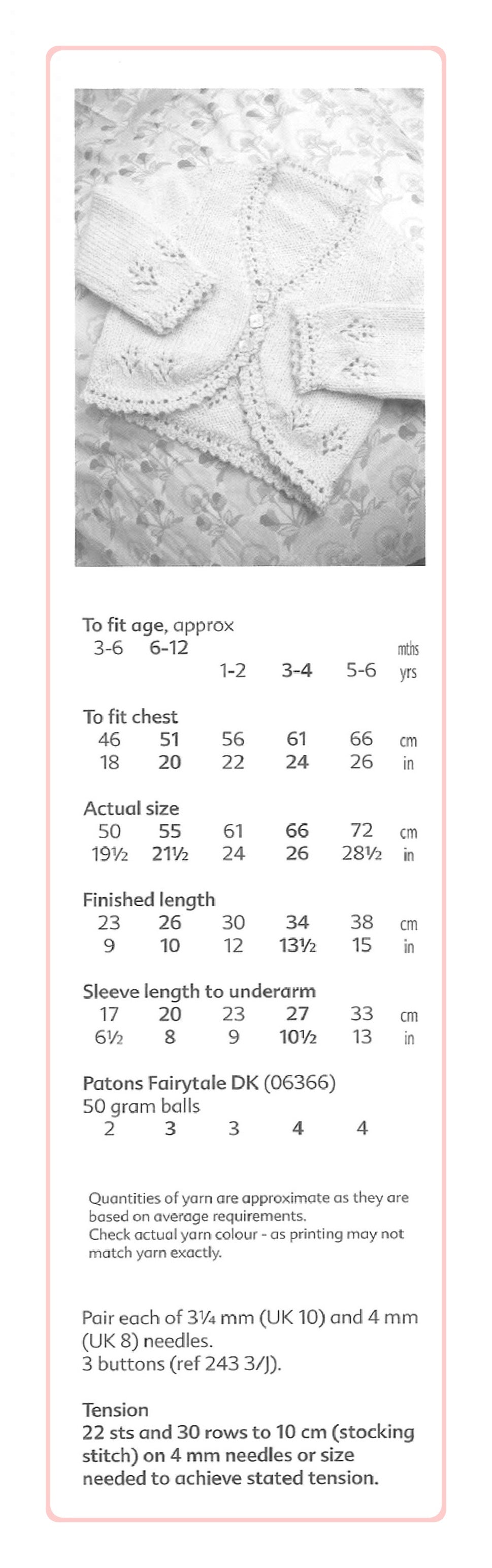 Vintage Knitting Pattern Knit Baby Girl to Big Girl Thumbelina Cardigan Sweater PDF Instant Digital Download 0-6 years DK
