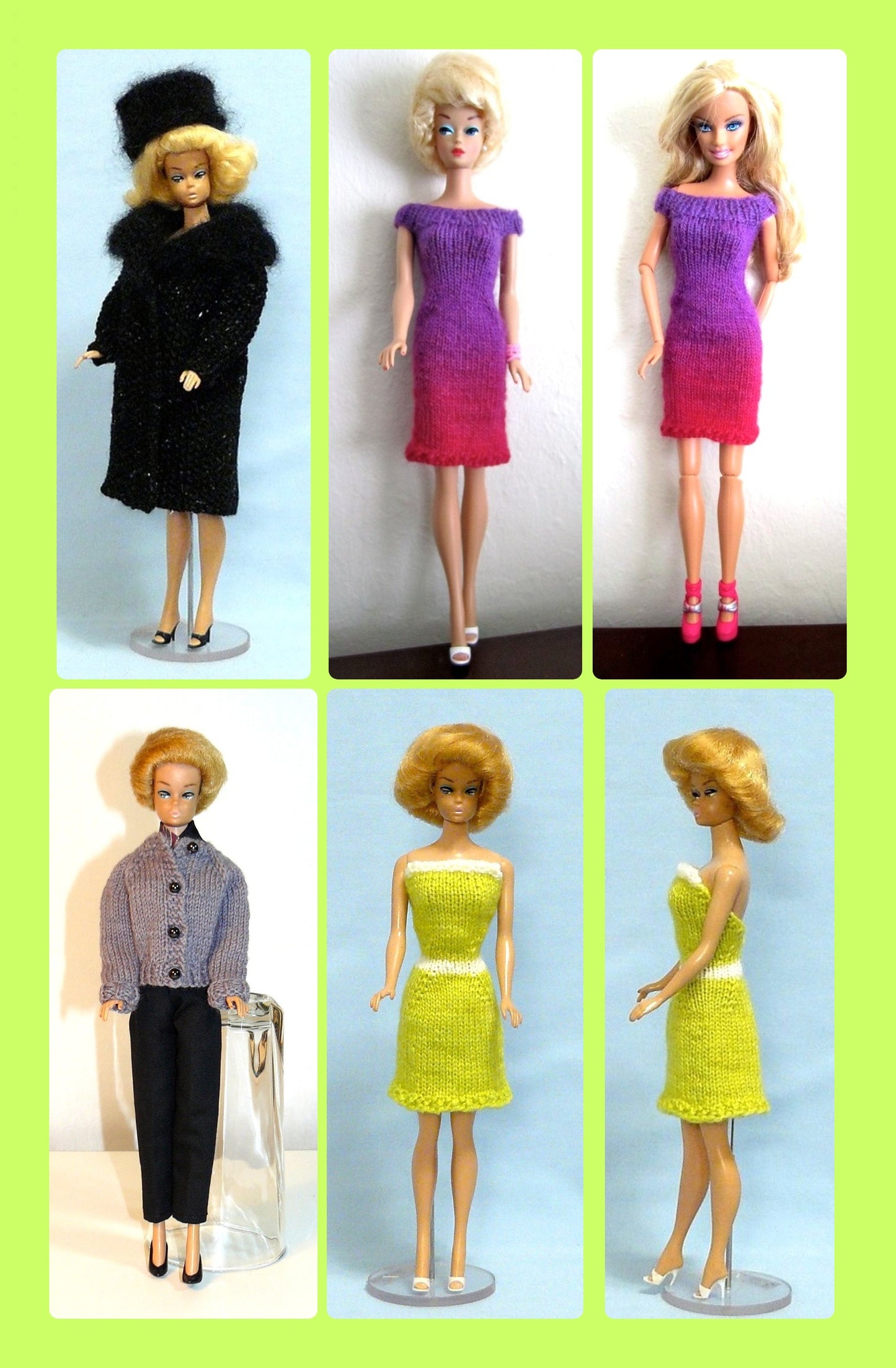 Vintage Knitting Patterns Petite Doll Knitting Book Fashion Doll Clothes PDF Instant Digital Download 10 Outfits 1962 Doll Wardrobe