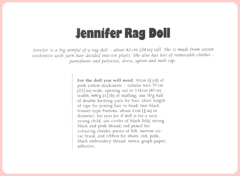 Vintage Sewing Pattern 24" Large Girl Rag Doll Soft Sculpture Toy PDF Instant Digital Download Old Fashioned Dolly Braids