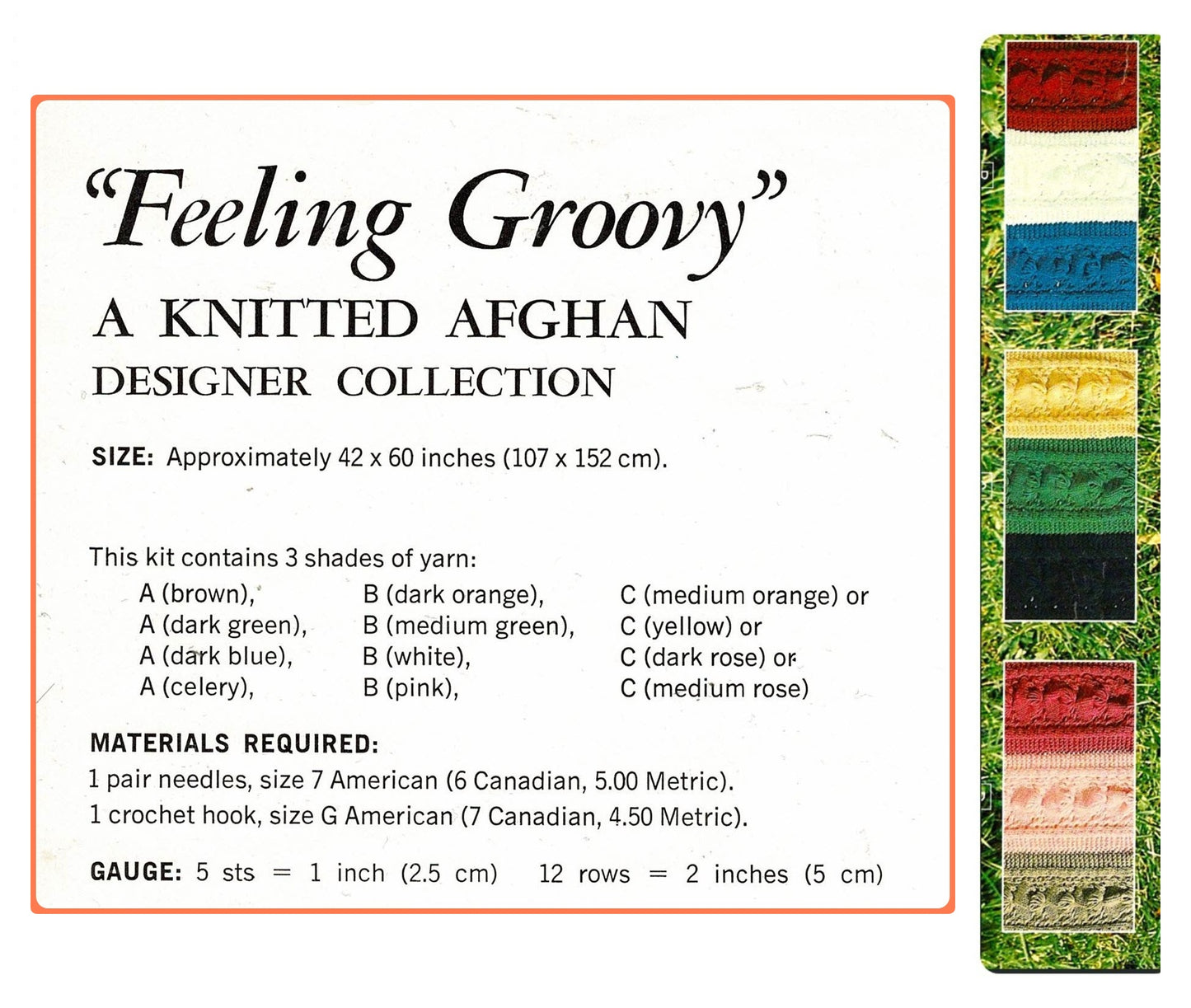 Vintage Knitting Pattern Feeling Groovy Bobble Cables Afghan PDF Instant Digital Download Retro Seventies Blanket Throw 42x60 5 Ply