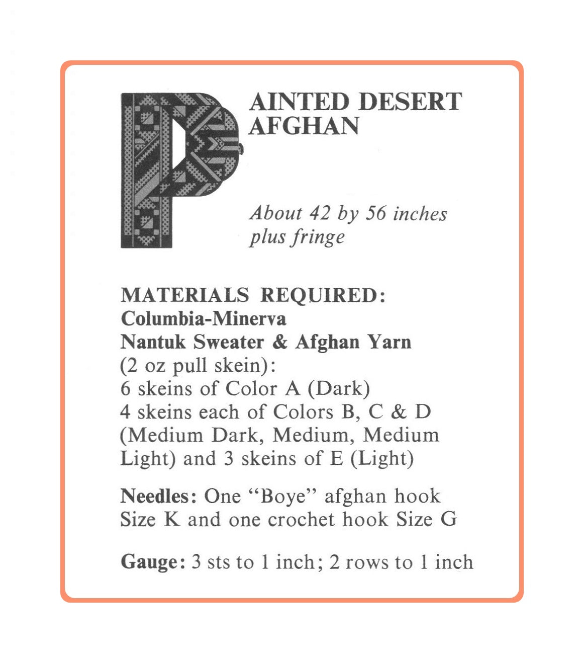 Vintage Crochet Afghan Painted Desert Sunset Blanket Pattern PDF Instant Digital Download Tunisian Stitch Aran 10 Ply
