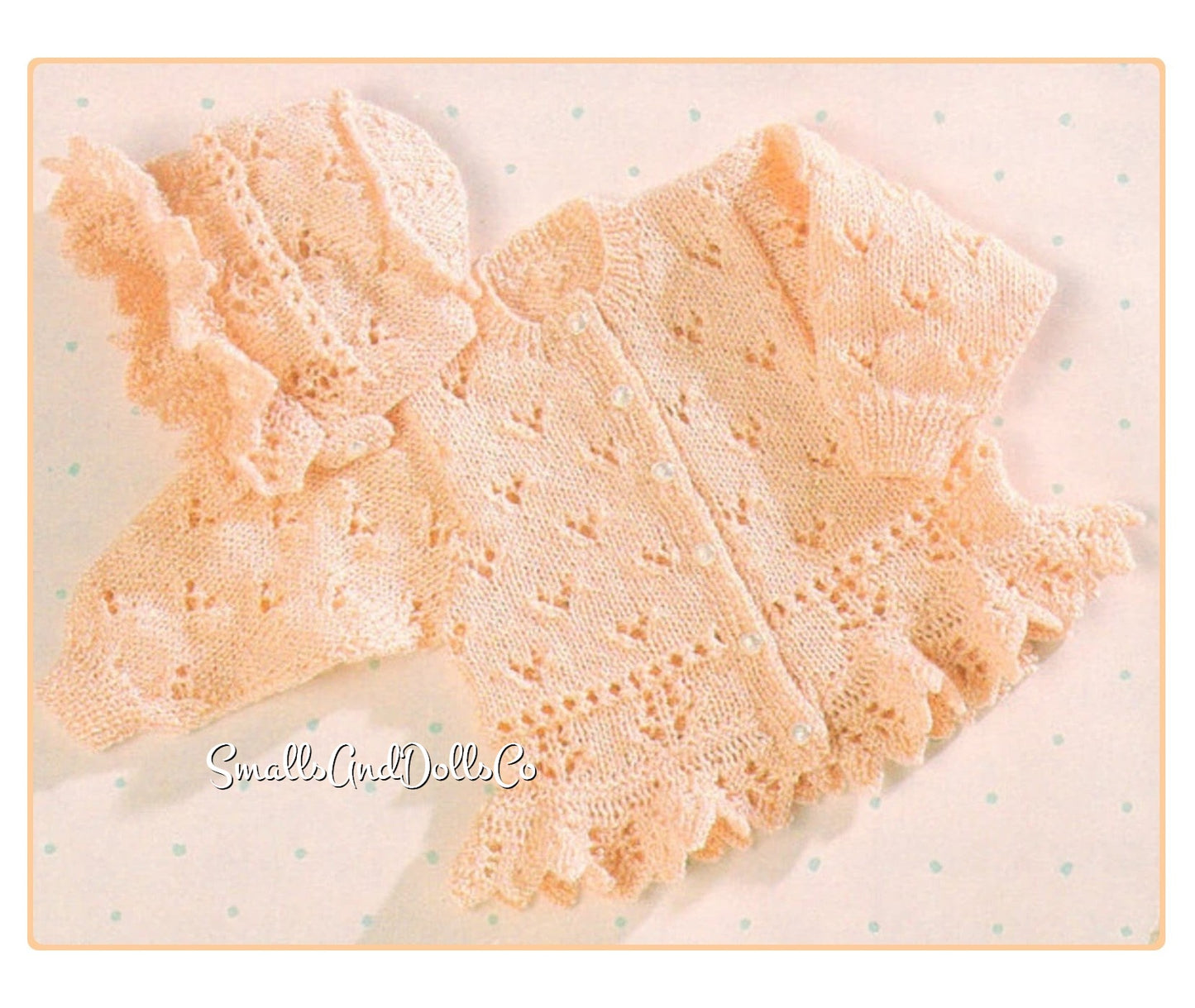 Vintage Knitting Pattern Knit Baby to Big Girl Peplum Cardigan Sweater Bonnet Set PDF Instant Digital Download 0-7 years DK or 4 Ply