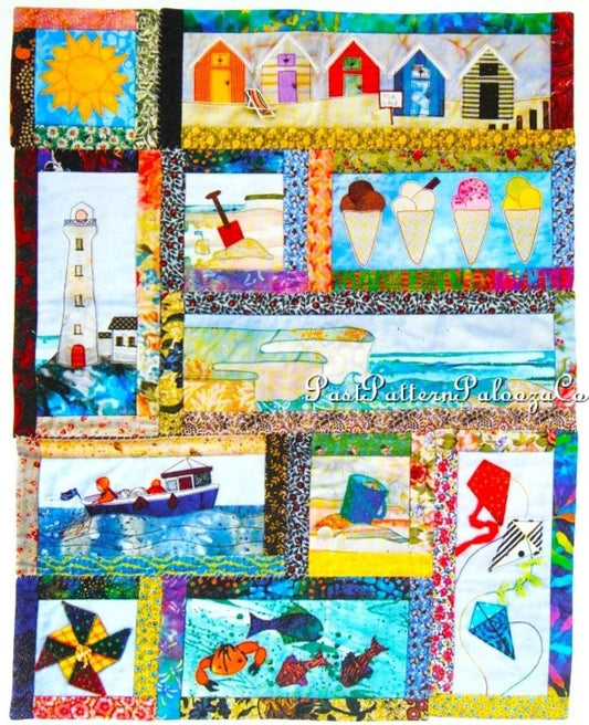 Vintage Sewing Pattern Seaside Paradise Quilt Wall Hanging PDF Instant Digital Download Beach Beachy Nautical Appliques Summer Throw 23 x 30