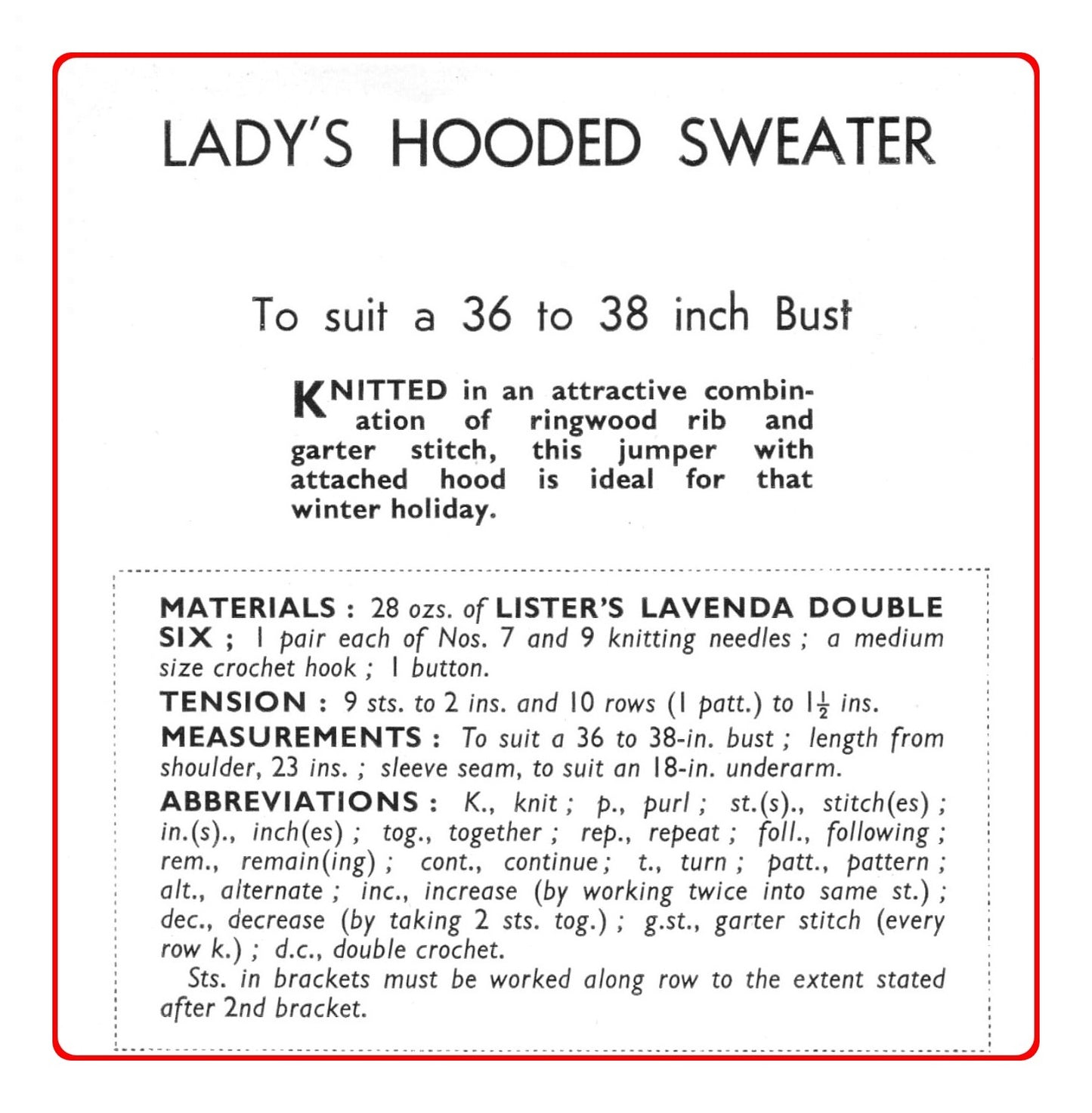 Vintage Knitting Pattern Womens Hoodie Sweater MCM Retro Jumper PDF Instant Digital Download Pretty Hooded Pullover 10 Ply