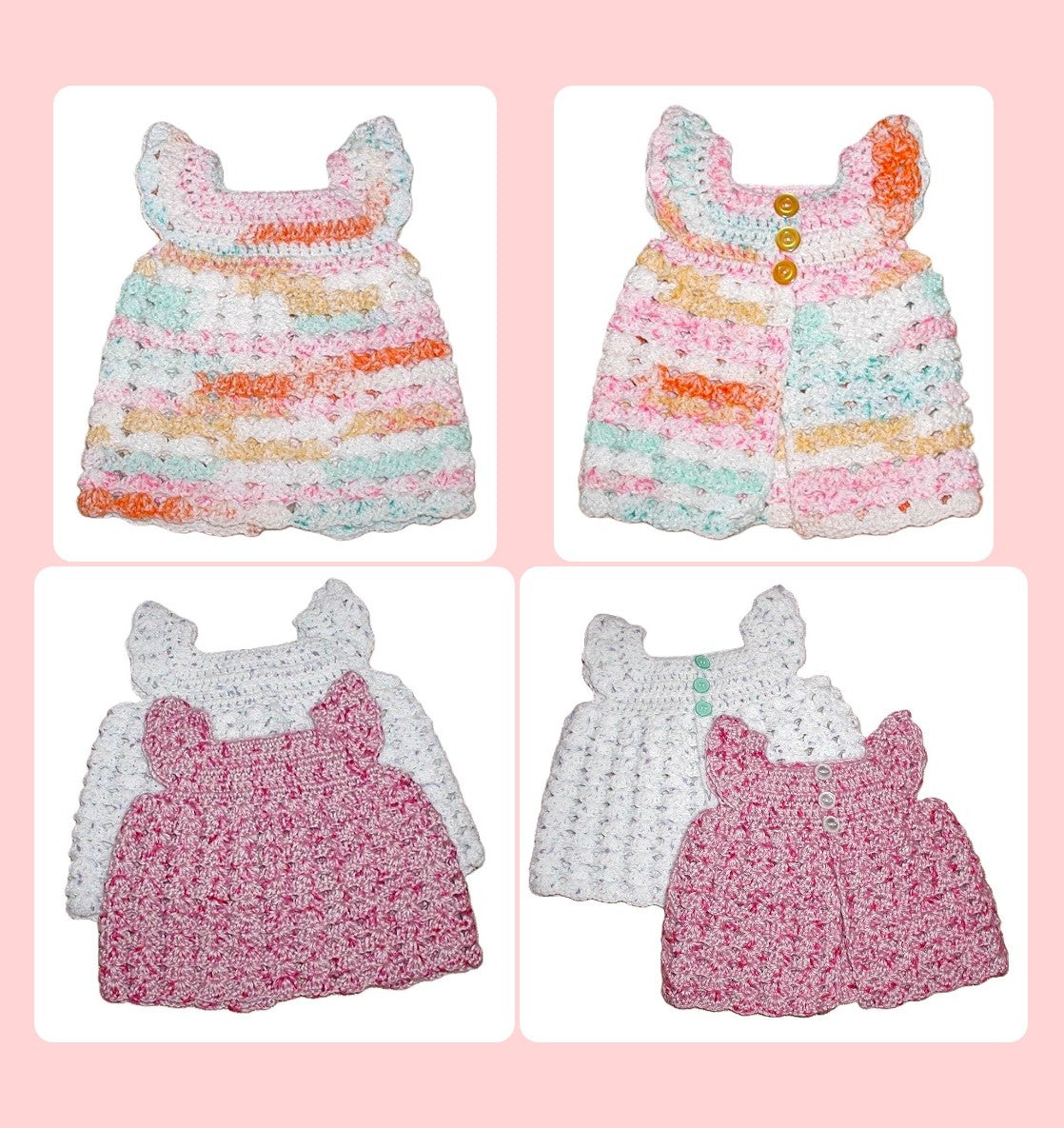 Vintage Crochet Pattern Baby Girl Butterfly Pinafore Dress PDF Instant Digital Download Shell Stitch Angel Wings Toddler Dress 6m - 2 yrs