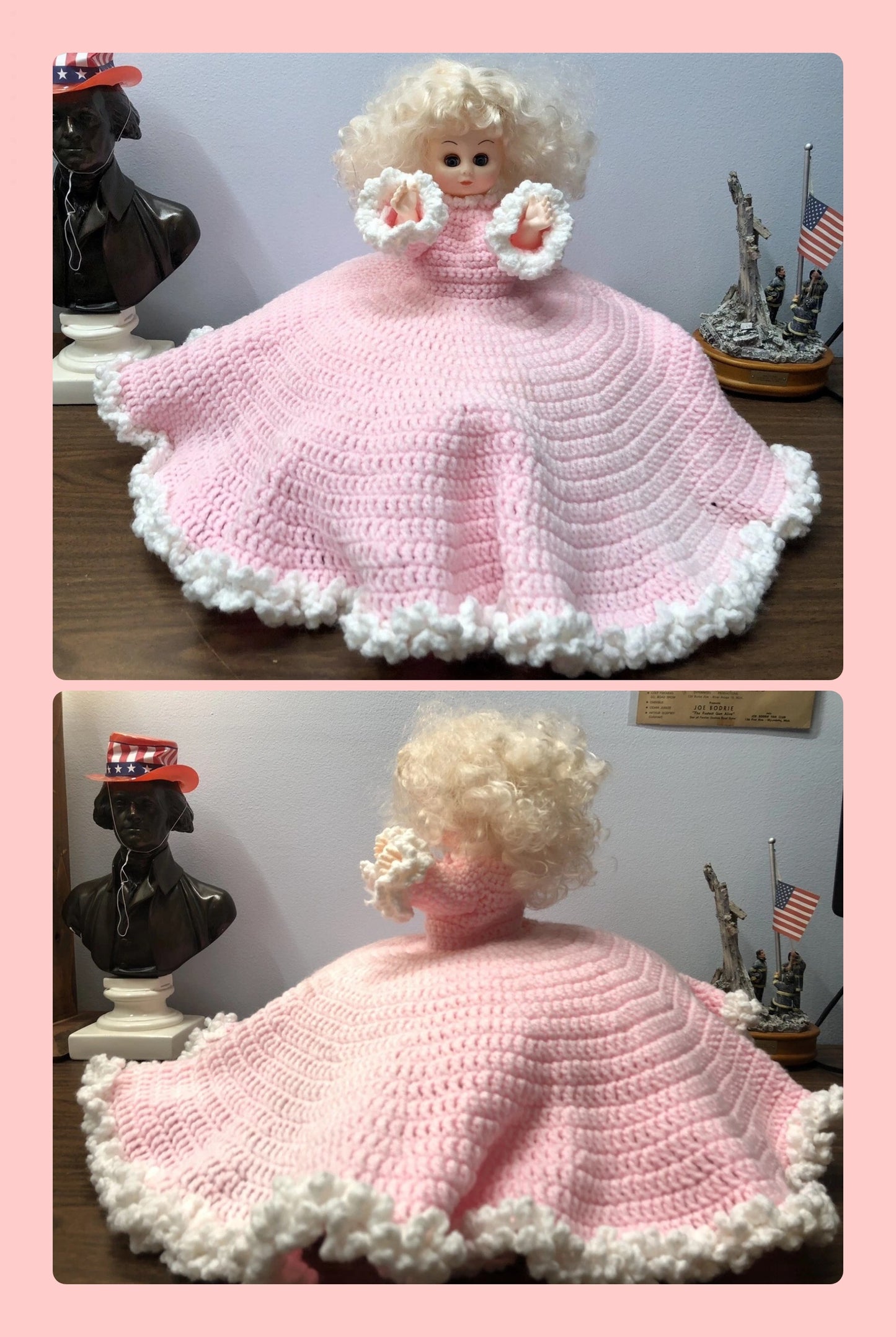 Vintage Crochet Pattern 12" Pretty Tooth Fairy Pillow Doll Angel Bed Doll Ruffled Dress PDF Instant Digital Download 10 Ply