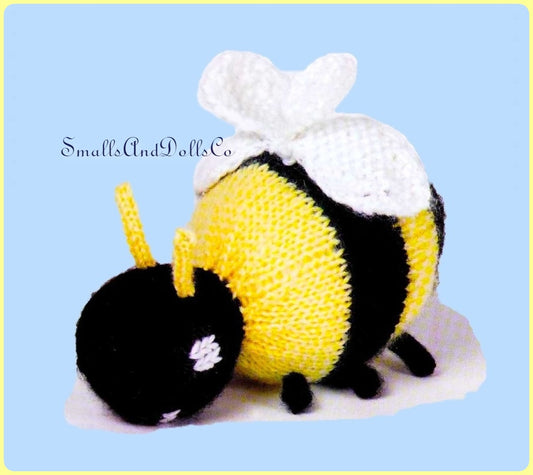 Vintage Knitting Pattern 9" Baby Bumblebee PDF Instant Digital Download Honey Bee Soft Toy Amigurumi 10 Ply
