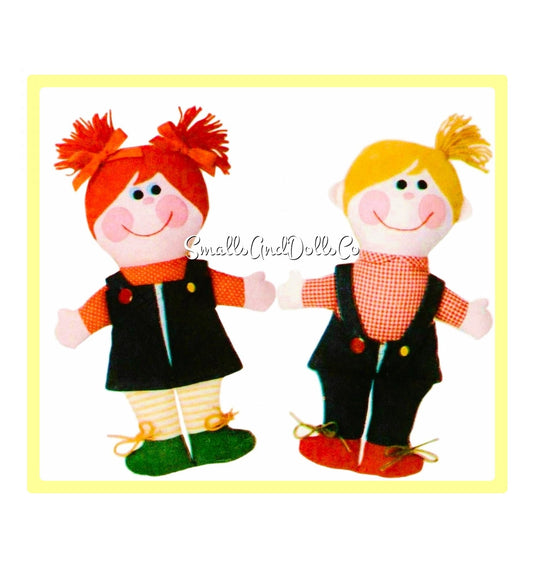 Vintage Sewing Pattern 16" Dressy Bessy Dapper Dan Soft Sculpture Toy Dolls PDF Instant Digital Download Boy Girl Rag Playskool Dollys
