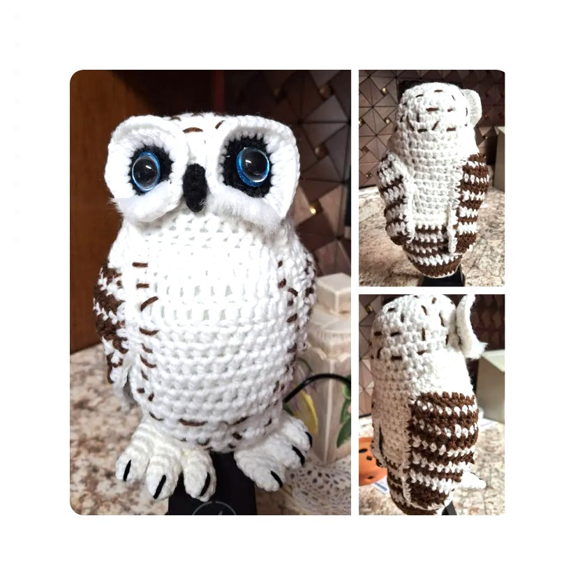 Vintage Crochet Snowy Owl Pattern 13" PDF Instant Digital Download Owl Amigurumi Plush Stuffed Soft Toy Forest Woodland Animal 4 Ply
