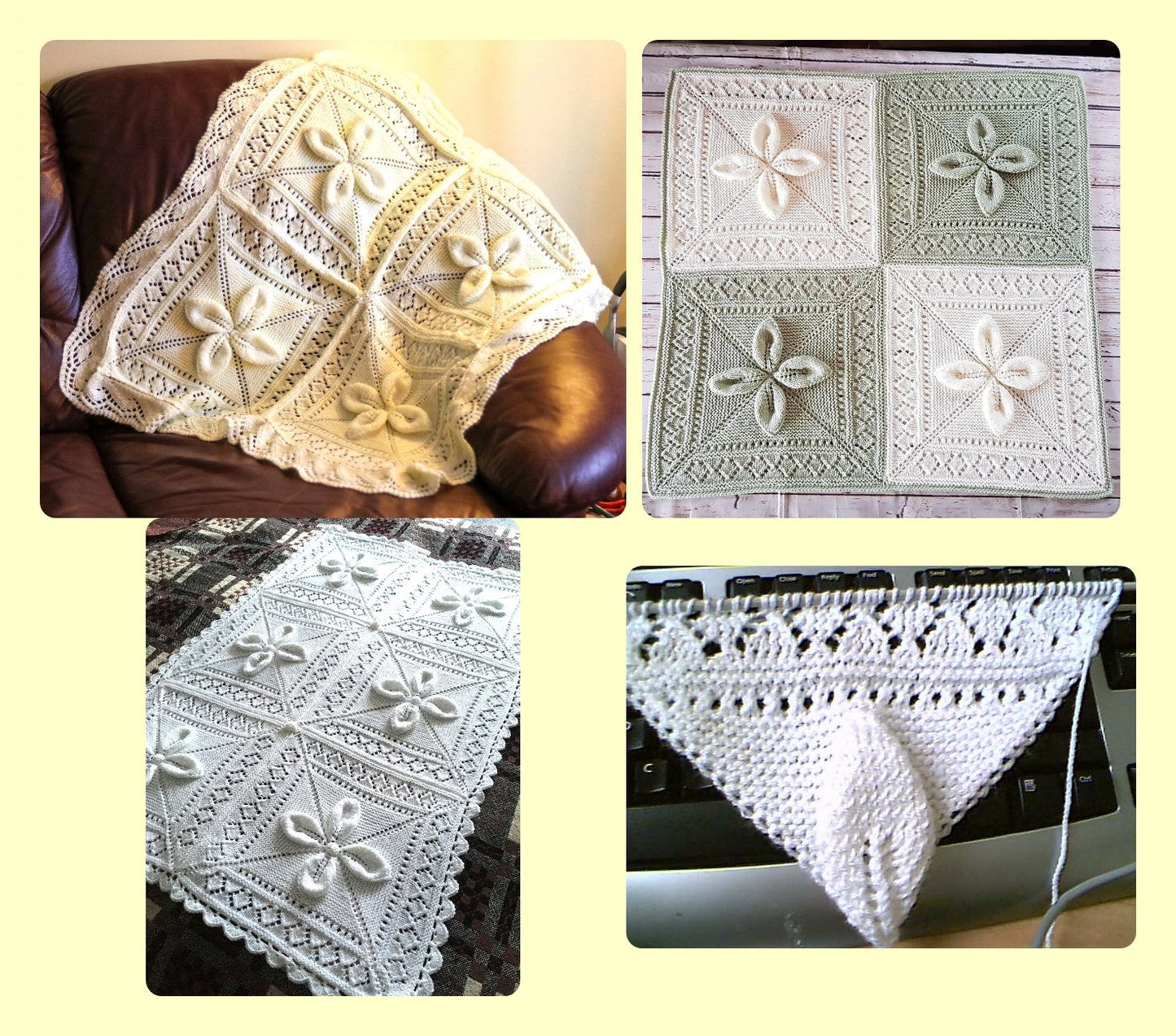 Vintage Knitting Pattern Lacy Raised Leaf Baby Blanket Cot Cover or Shawl PDF Instant Digital Download Square Pram Carriage Crib Cover DK