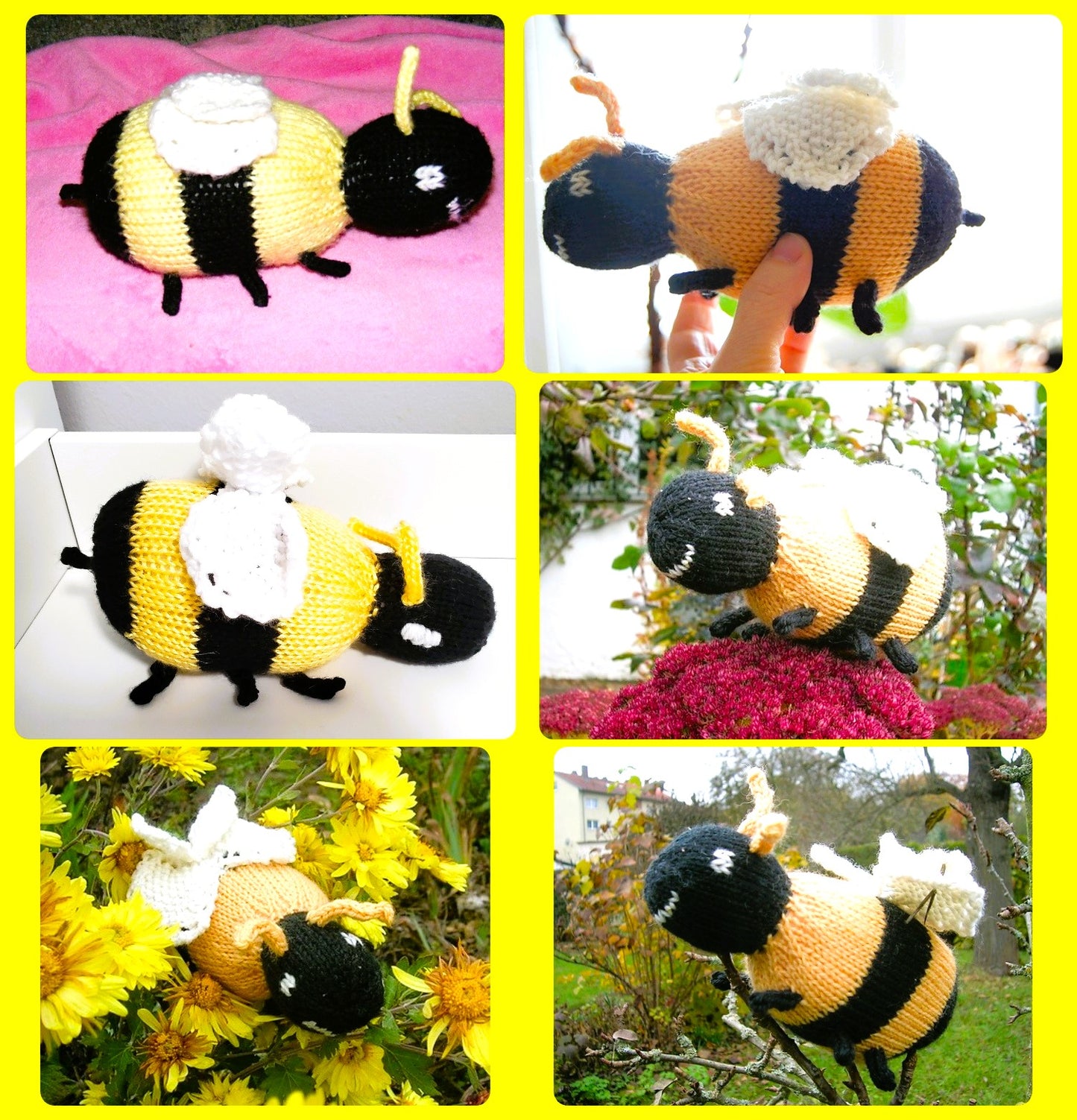 Vintage Knitting Pattern 9" Baby Bumblebee PDF Instant Digital Download Honey Bee Soft Toy Amigurumi 10 Ply
