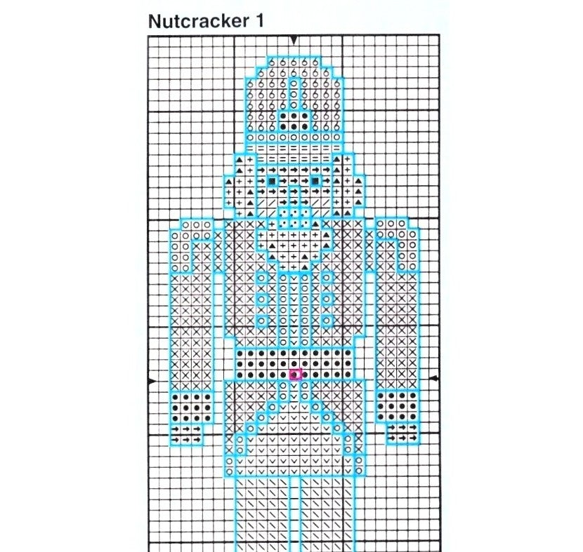 Vintage Cross Stitch Pattern Nutcracker Soldiers Christmas Tree Ornaments PDF Instant Digital Download Perforated Paper
