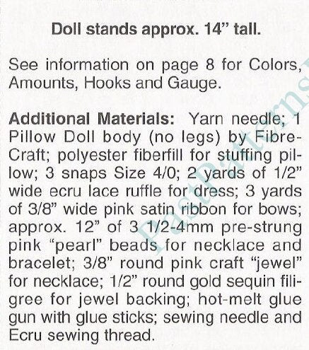 Vintage Crochet Pattern Elegant Victorian Rose Pillow Doll Bed Doll PDF Instant Digital Download Flower Motif Ruffle Dress 4 Ply