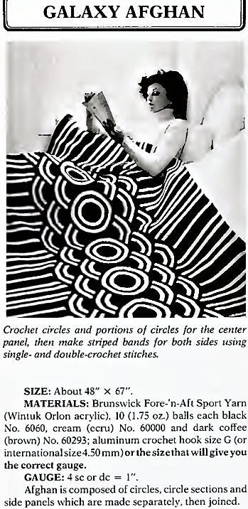 Vintage Crochet Afghan Galaxy Afghan Retro Mod Circles Stripes Op Art Blanket PDF Instant Digital Download 10 Ply