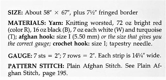 Vintage Crochet Afghan American Indian Blanket Pattern PDF Instant Digital Download Geometric Navajo Pottery 58x67 Tunisian Stitch 10 Ply