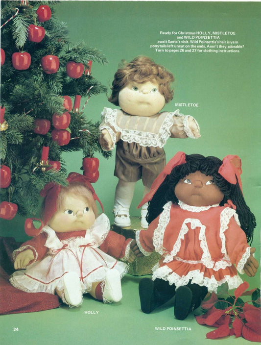 Vintage Sewing Patterns 18" 24" Soft Sculpture Toy Dolls Old Fashioned Outfits PDF Instant Digital Download Girl Boy and Pillow Face Dollys