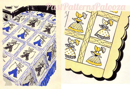 Vintage Sewing Pattern Young Folk's Quilts 10 Juvenile Childrens Bed Covers 1956 PDF Instant Digital Download Kids Bed Quilts Baby to Teens