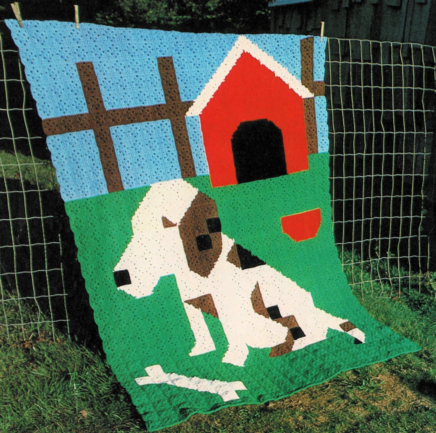 Vintage Crochet Pattern Kids Picture Afghans Puppy Dog and Clown PDF Instant Digital Download Granny Square Bed Throws 45x68 10 Ply