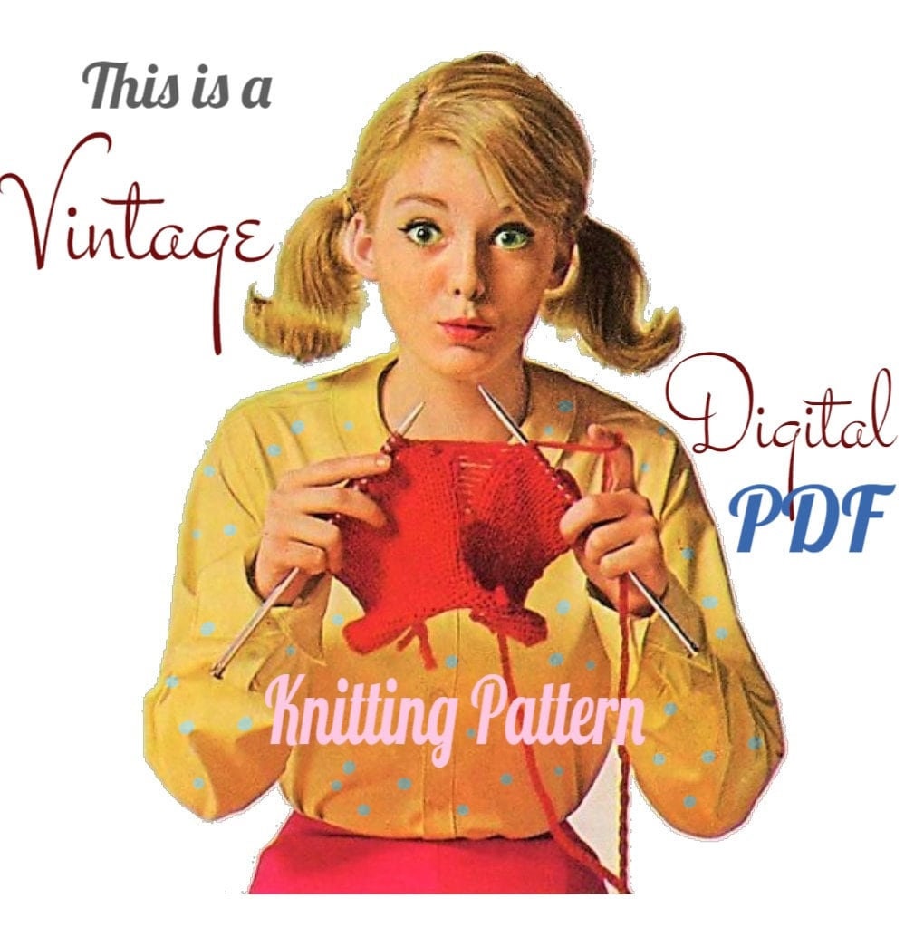 Vintage Knitting Pattern Womens Knit Top Short Sleeve Sweater Simple Scoop Neck Summer Pullover Top PDF Instant Digital Download DK 8 Ply
