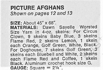 Vintage Crochet Pattern Kids Picture Afghans Puppy Dog and Clown PDF Instant Digital Download Granny Square Bed Throws 45x68 10 Ply