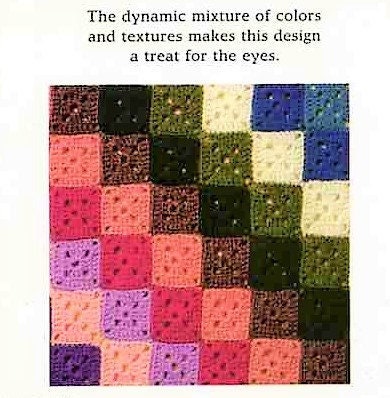 Vintage Crochet Pattern Mosaic Diamond Afghan Small Granny Squares Design PDF Instant Digital Download Checkered Blanket 72" Square 5 Ply