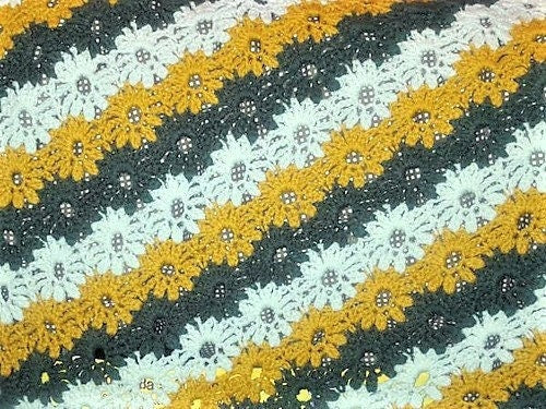 Vintage Crochet Pattern Daisy Chains Afghan Pattern PDF Instant Digital Download Daisy Interlocking Daisies Flower Blanket 10 Ply 41x50