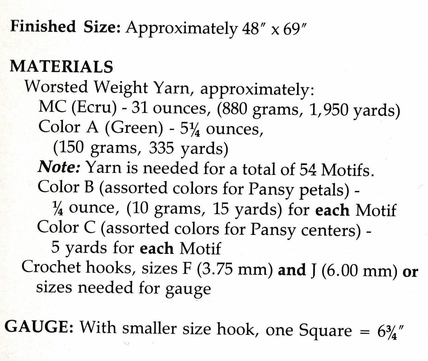 Vintage Crochet Pattern Pansy Patch Beautiful Pansies Flower Afghan PDF Instant Digital Download Retro Granny Square Pansies 48x69