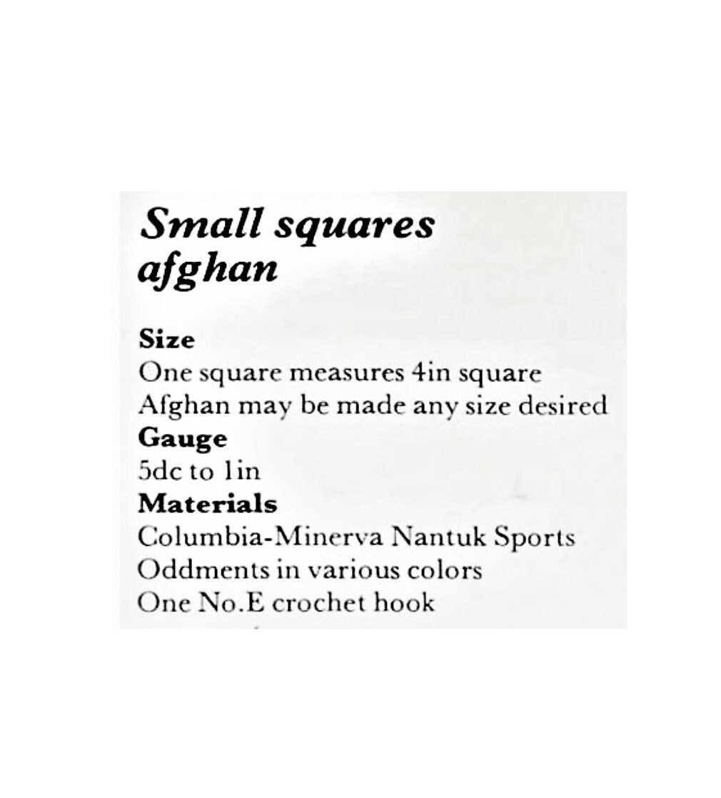 Vintage Crochet Pattern Ribbed Patchwork Squares Afghan Quick Easy Blanket PDF Instant Digital Download 5 Ply Scrap Yarn