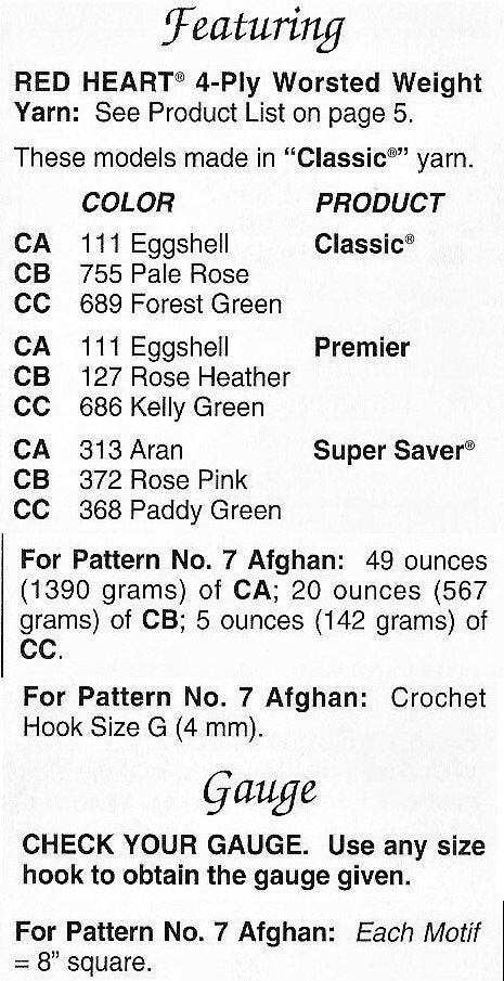 Vintage Crochet Pattern Victorian Rose Squares Afghan PDF Instant Digital Download Petal Flowers Blanket 4 Ply Worsted 52x68"