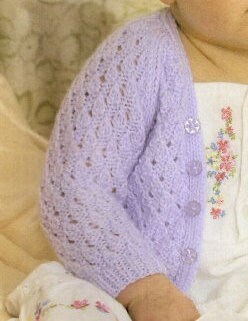Vintage Knitting Pattern Baby Girl Lacy Raindrops Cardigan Sweater Jacket PDF Instant Digital Download Long Sleeve DK 8 Ply 6m to 2 years