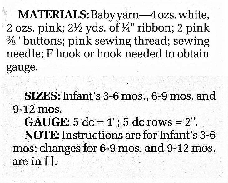 Vintage Crochet Pattern Baby Girl Pretty Love Knot Valentines Dress PDF Instant Digital Download 3 - 12 months