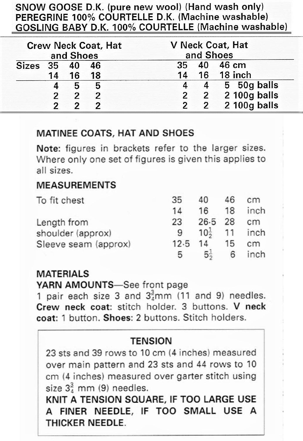 Vintage Knitting Pattern Baby Girls Cute Matinee Coats Round Brim Hats Shoes Set PDF Instant Digital Download 0-12 m DK 8-Ply