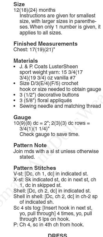 Vintage Crochet Pattern Baby Girls Ruffle Dress and Cropped Bolero Jacket Coat Set PDF Instant Digital Download Fancy Outfit 12-24m 5 Ply