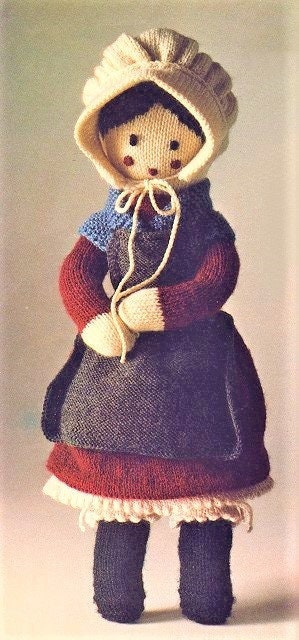 Vintage Knitting Pattern 18" Granny Grandma Grandmother Doll PDF Instant Digital Download Knitted Amigurumi Soft Toy 5 Ply