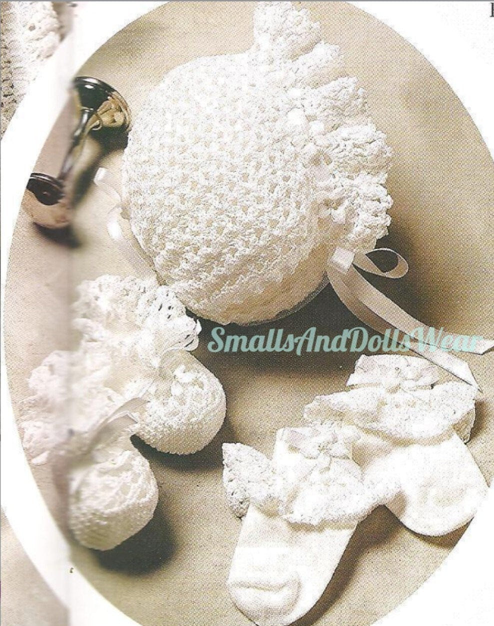 Vintage Crochet Pattern Beautiful Baby 6 Piece Christening Set PDF Instant Digital Download Dress Gown Booties Bonnet Afghan Socks 3-6 m