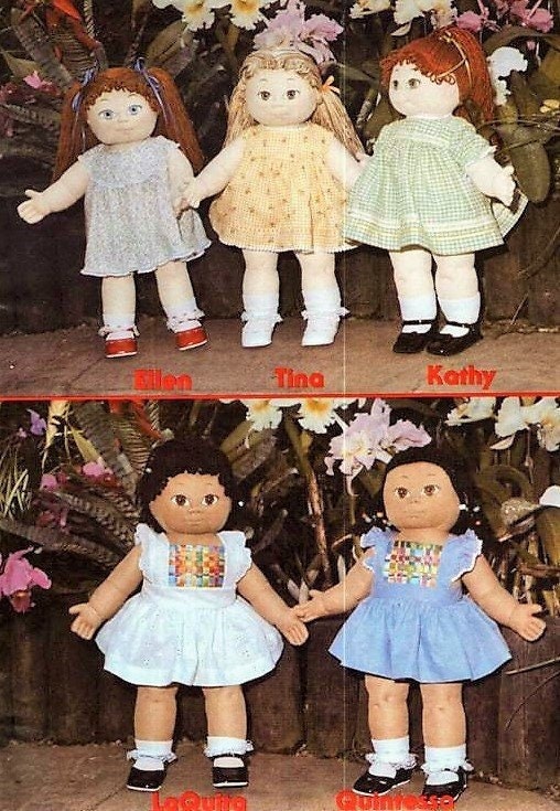 Vintage Sewing Pattern 18" Soft Sculpture Dolls Girl Dollys & Dresses PDF Instant Digital Download Plush Fabric Soft Toys Full Size Patterns