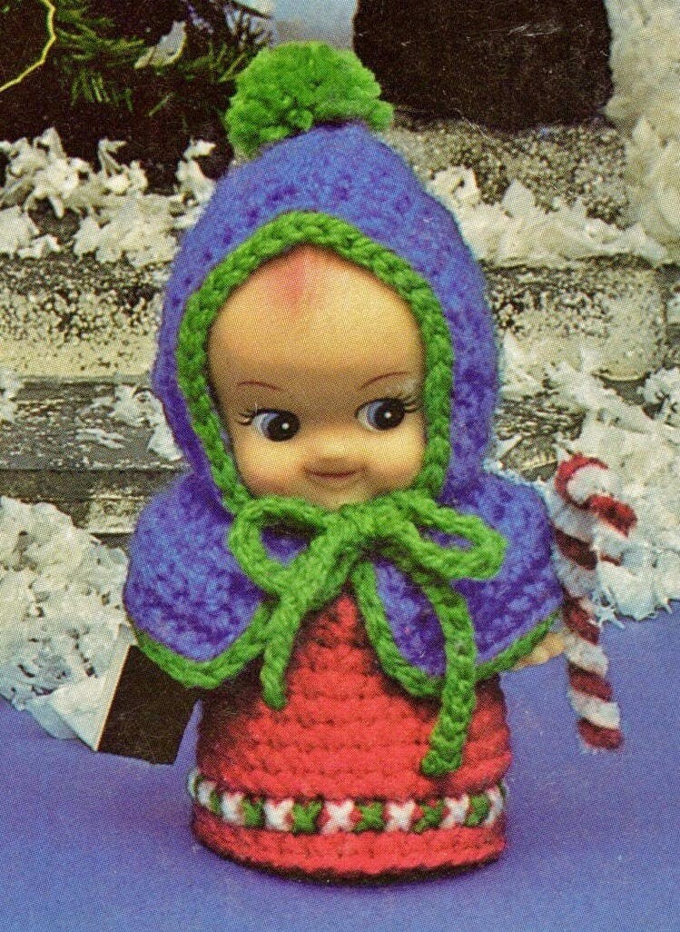 Vintage Crochet Pattern 4" Christmas Carolers Cutie Cupid Impkins Dolls Outfits PDF Instant Digital Download Small Kewpie Dolly Clothes