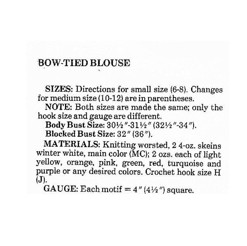 Vintage Crochet Pattern Womens Retro Granny Square Peasant Blouse Top PDF Instant Digital Download 2 Styles Hippie Boho Chic 1970s 10 Ply