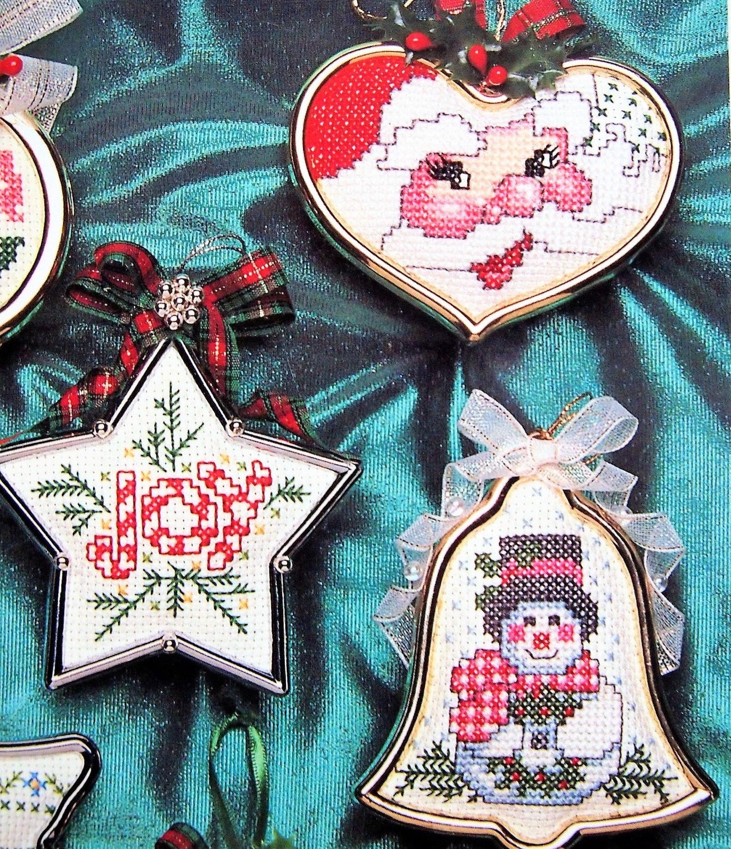 Vintage Cross Stitch Patterns Mini Framed Christmas Ornaments PDF Instant Digital Download 30 Designs Bells Angels Peace Joy Love 2-3 Inch