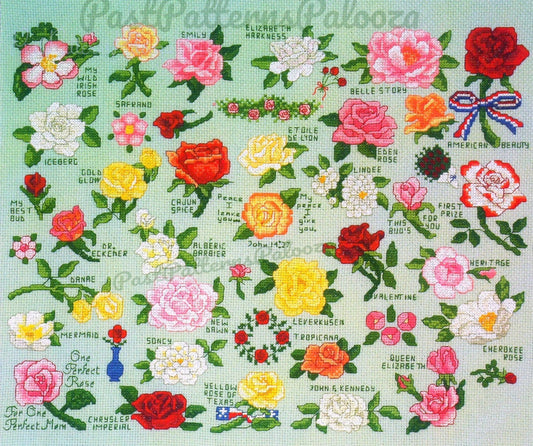 Vintage Cross Stitch Patterns Roses Rose Variety Motifs PDF Instant Digital Download Embroidery Mini Rose Flower 44 Designs