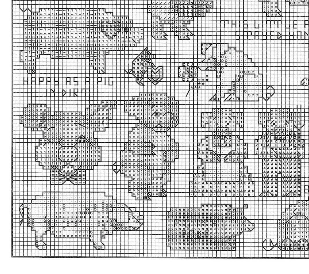 Vintage Cross Stitch Patterns Cute Mini Pig Motifs PDF Instant Digital Download Embroidery 30 Kitsch Quirky Humorous Piggy Designs A1