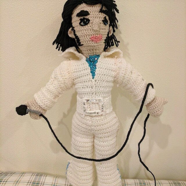 Vintage Crochet Pattern 21" Elvis Doll Soft Toy Vegas Era PDF Instant Digital Download Amigurumi Elvis Presley Plush