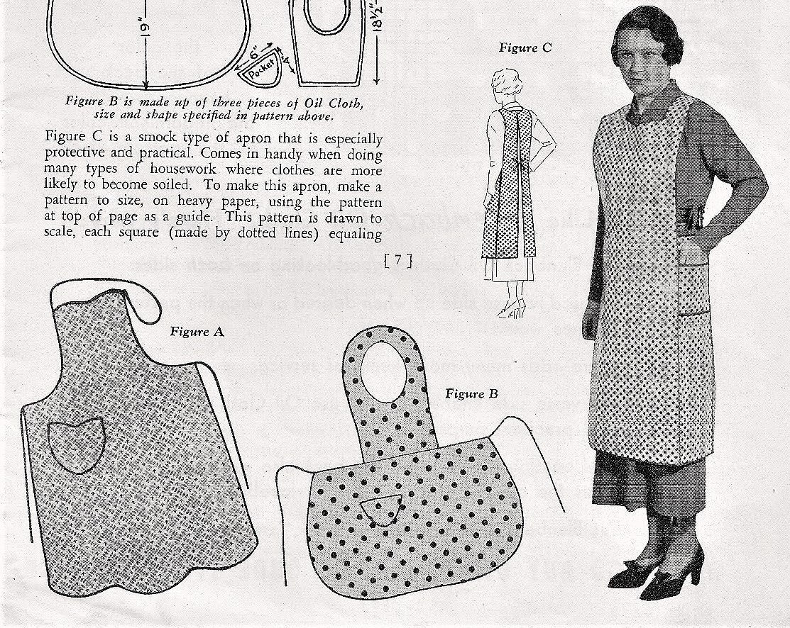 Vintage Sewing Pattern Womens Classic Smock Style Tea Aprons 3 Styles PDF Instant Digital Download Oilcloth Cotton Retro 1940s